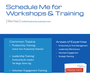 Schedule me for workshops and training
