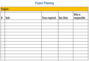 project planning template